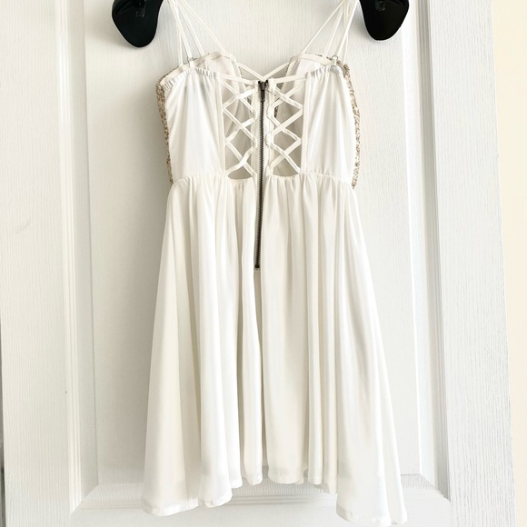 White Dress with Gold Sequins - Picture 2 of 8